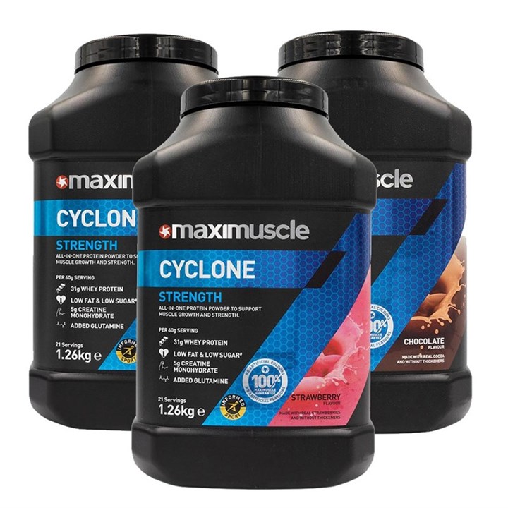 Maximuscle Cyclone Protein Powder 3 x 1.26kg Tubs Bundle