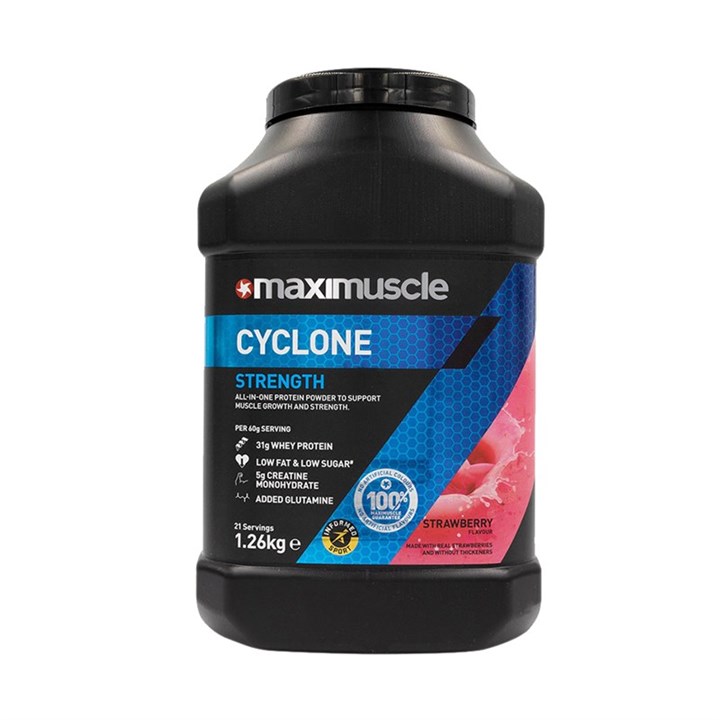 Maximuscle Cyclone All-in-One Protein Powder 1.26kg Tub - Strawberry