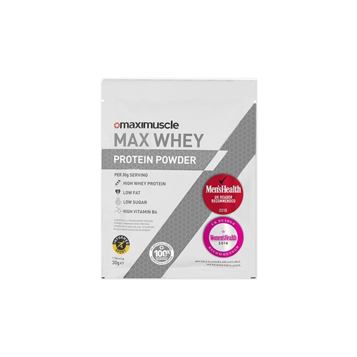 Maximuscle Max Whey Protein Powder 16 Sachets (30g Servings) - Banoffee (BBE 28.02.22)