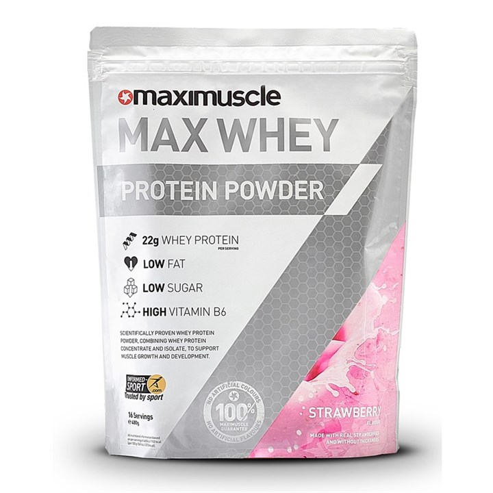 Maximuscle Max Whey Protein Powder 480g Pack - Strawberry