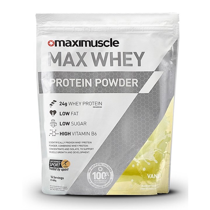 Maximuscle Max Whey Protein Powder 480g Pack - Vanilla