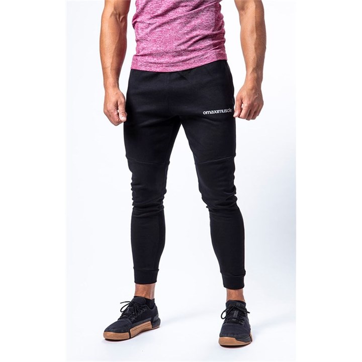 Maximuscle Mens Tapered Tracksuit Bottoms in Black - M