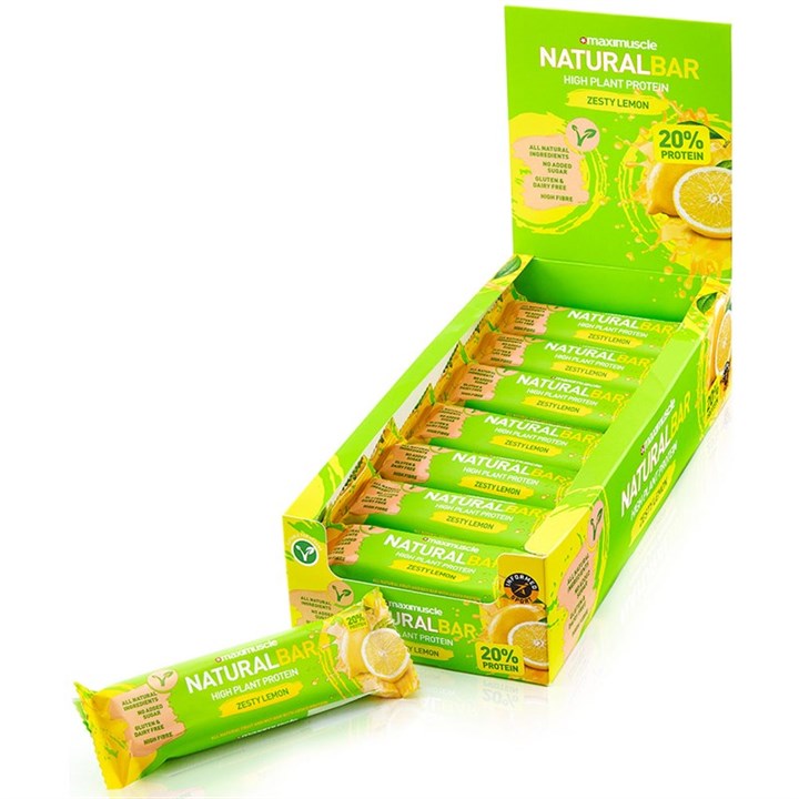 Maximuscle Natural Bars 18 x 40g - Zesty Lemon (BBE )