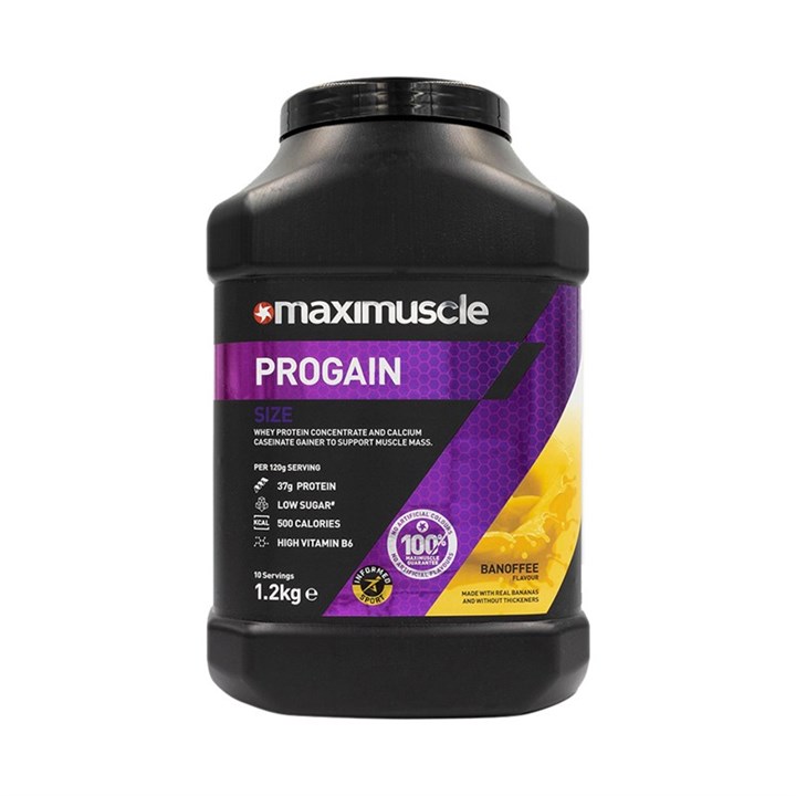 Maximuscle Progain Protein Powder 1.2kg Tub - Banoffee (BBE: 30.04.22)