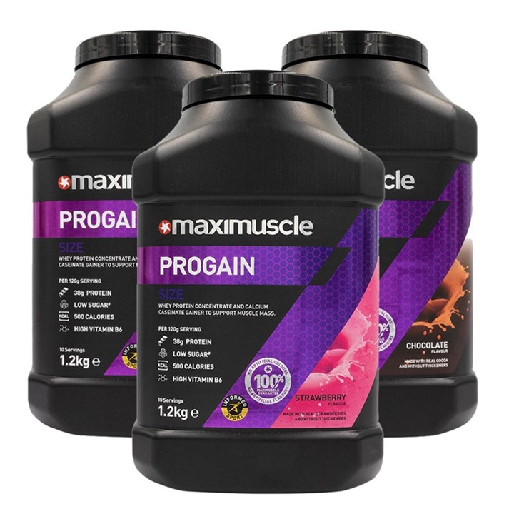 Maximuscle Progain Protein Powder 3 x 1.2kg Tubs Bundle
