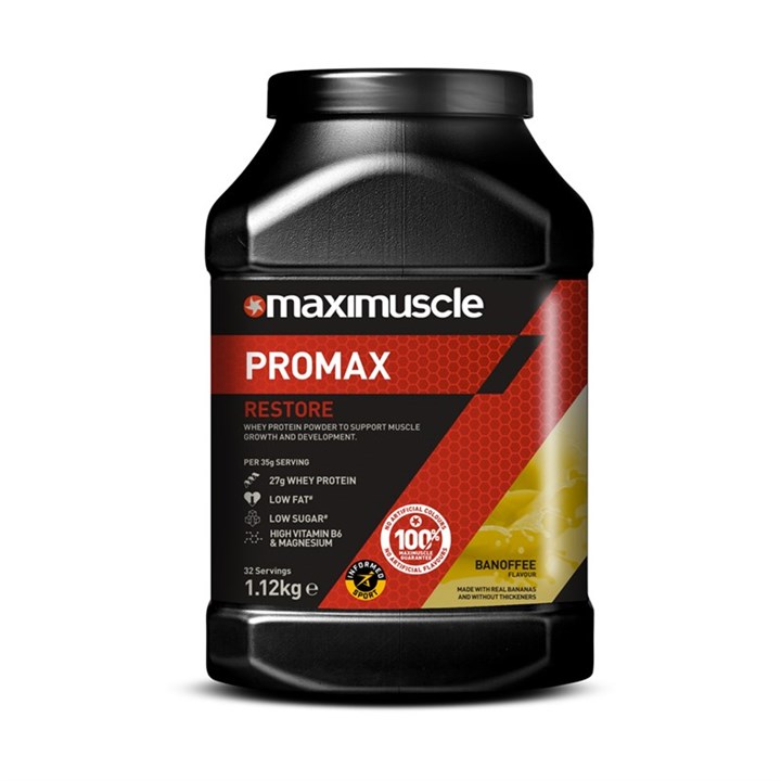Maximuscle Promax Restore Protein Powder 1.12kg Tub - Banoffee (BBE: 30/03/2023)