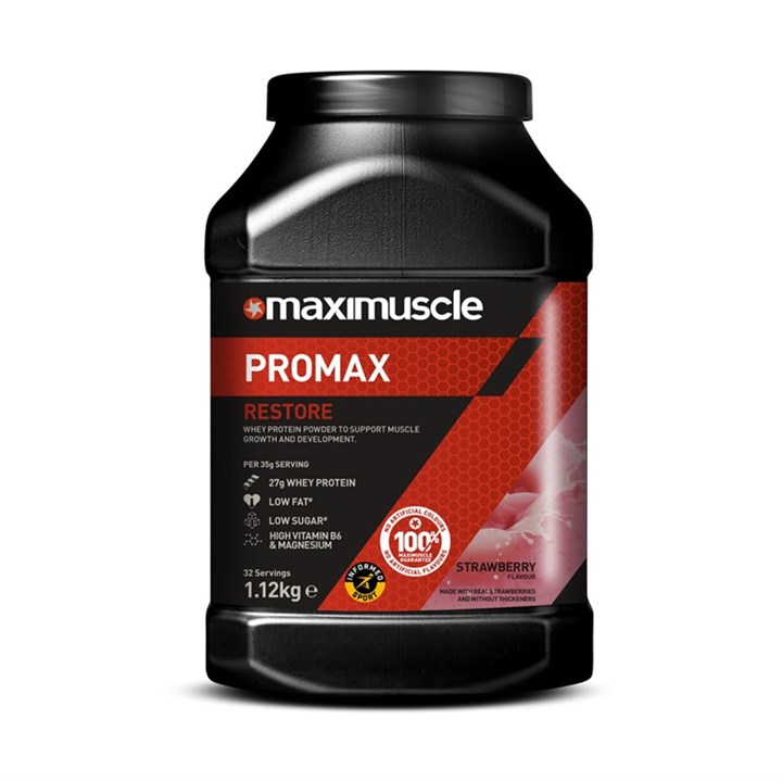 Maximuscle Promax Restore Protein Powder 1.12kg Tub - Strawberry (BBE: 30/09/22)