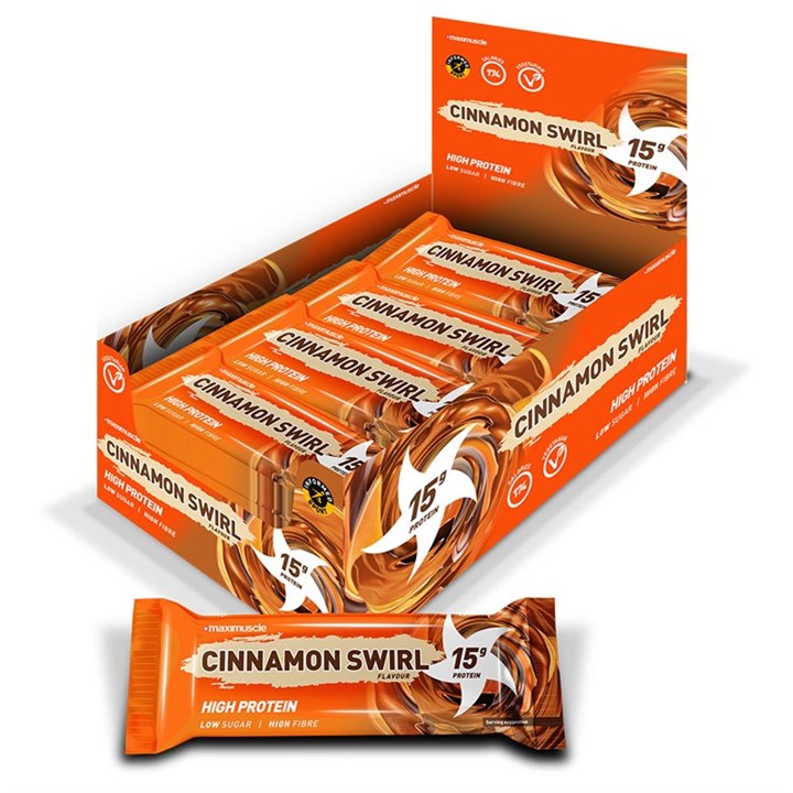 Maximuscle Protein Bars 12 x 45g - Cinnamon Swirl