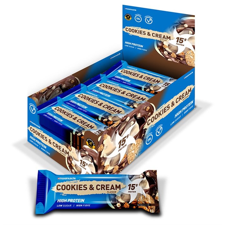 Maximuscle Protein Bars 12 x 45g - Cookies and Cream