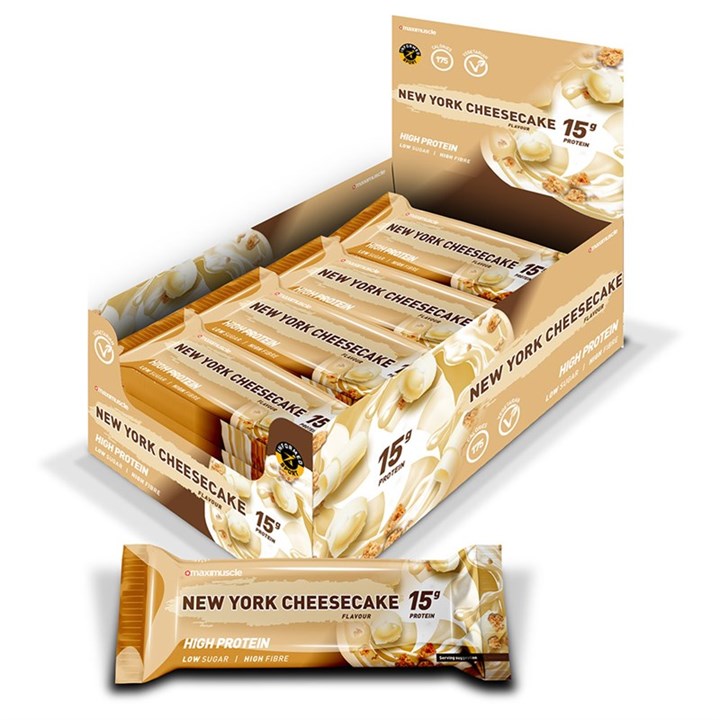 Maximuscle Protein Bars 12 x 45g - New York Cheesecake (BBE )