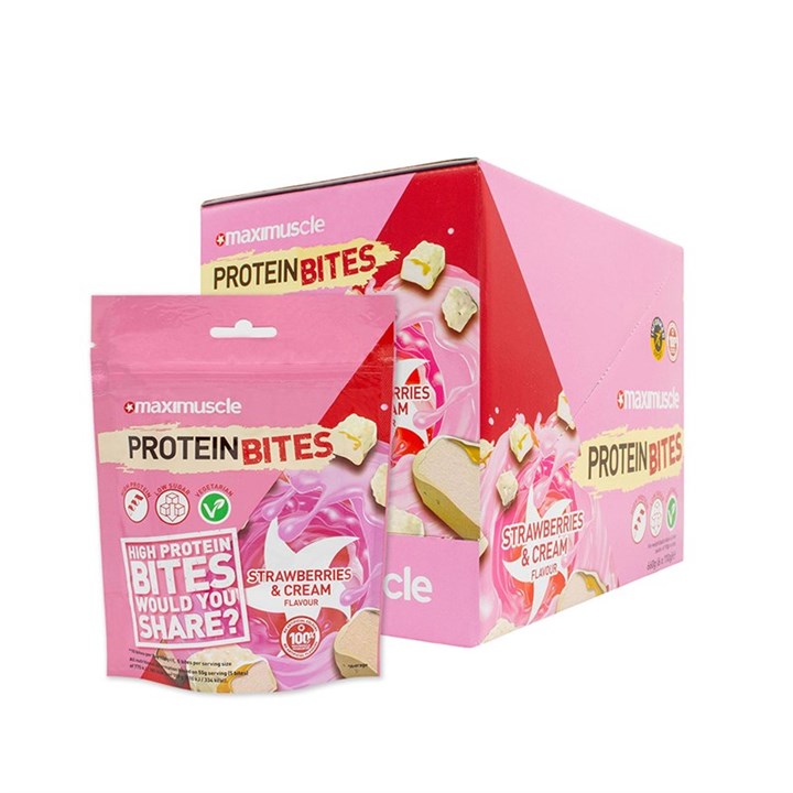 Maximuscle Protein Bites 6 x 110g - Strawberries and Cream (BBE: 29.06.2022)