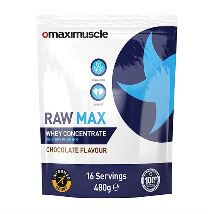 Maximuscle Raw Max Whey Concentrate Protein Powder (WPC) 480g - Chocolate (BBE )
