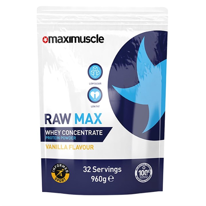 Raw Max Whey Concentrate (WPC) 960g - Vanilla (BBE: 31/01/23)